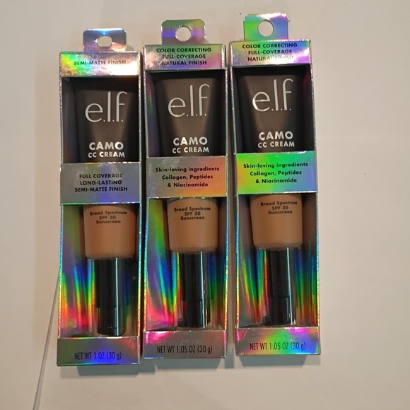 ELF Other - Elf Camo CC Cream 30 spf Sunscreen Tan 425 N - 1.05 oz - 3 Packs